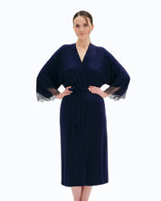 Bamboo long sleeve Robe 03304 blue