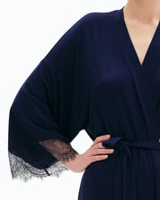 Bamboo long sleeve Robe 03304 blue