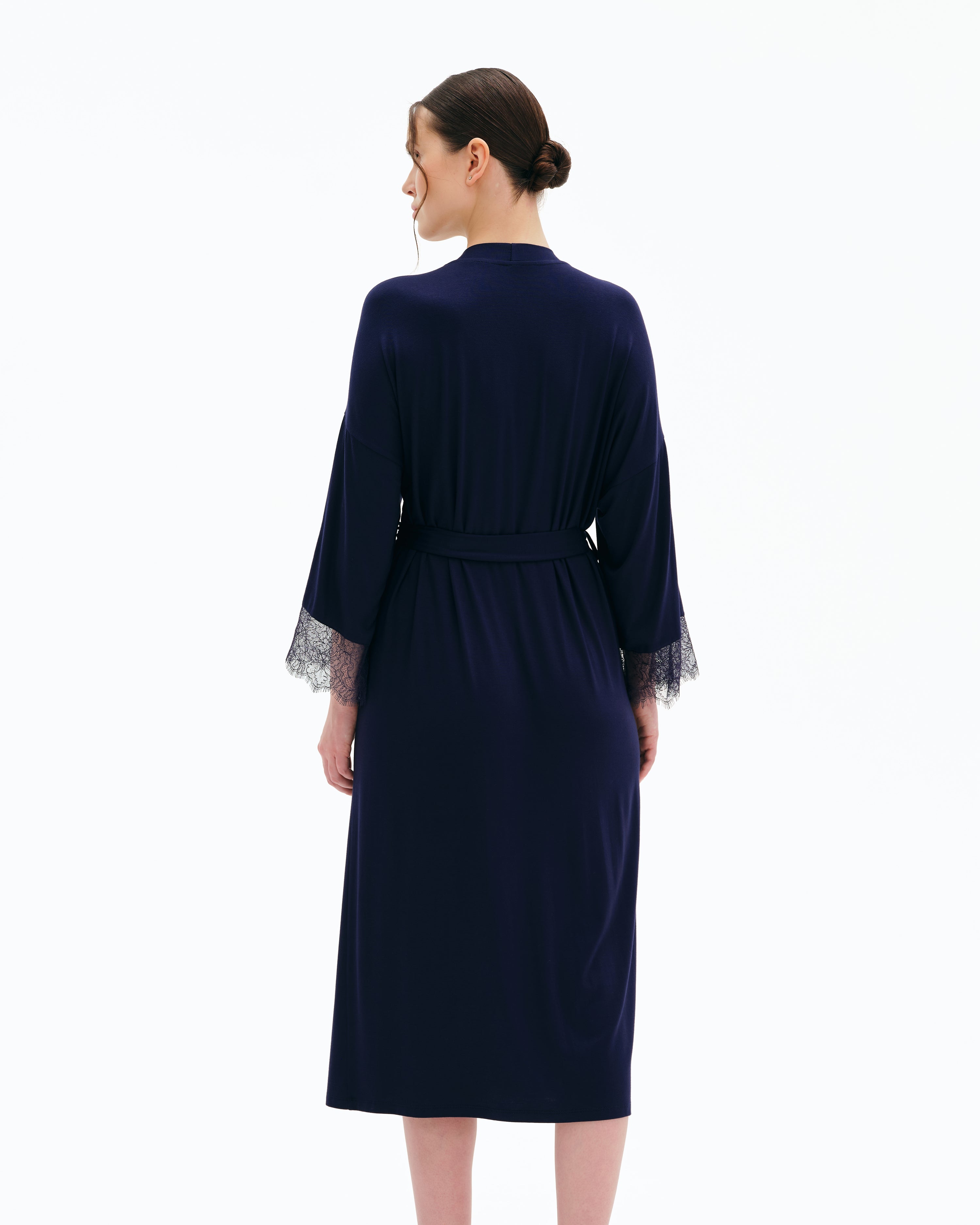 Bamboo long sleeve Robe 03304 blue