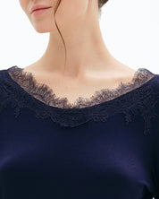 Bamboo long sleeve Pajama set 03308 blue