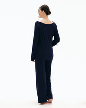 Bamboo long sleeve Pajama set 03308 blue
