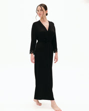 Bamboo long sleeve Robe 03309 black