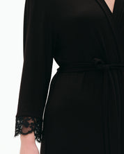 Bamboo long sleeve Robe 03309 black