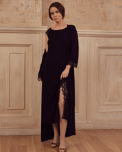 Bamboo long sleeve Robe 03309 black
