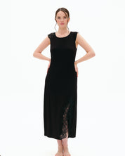 Bamboo cap-sleeve Nightgown 03310 black
