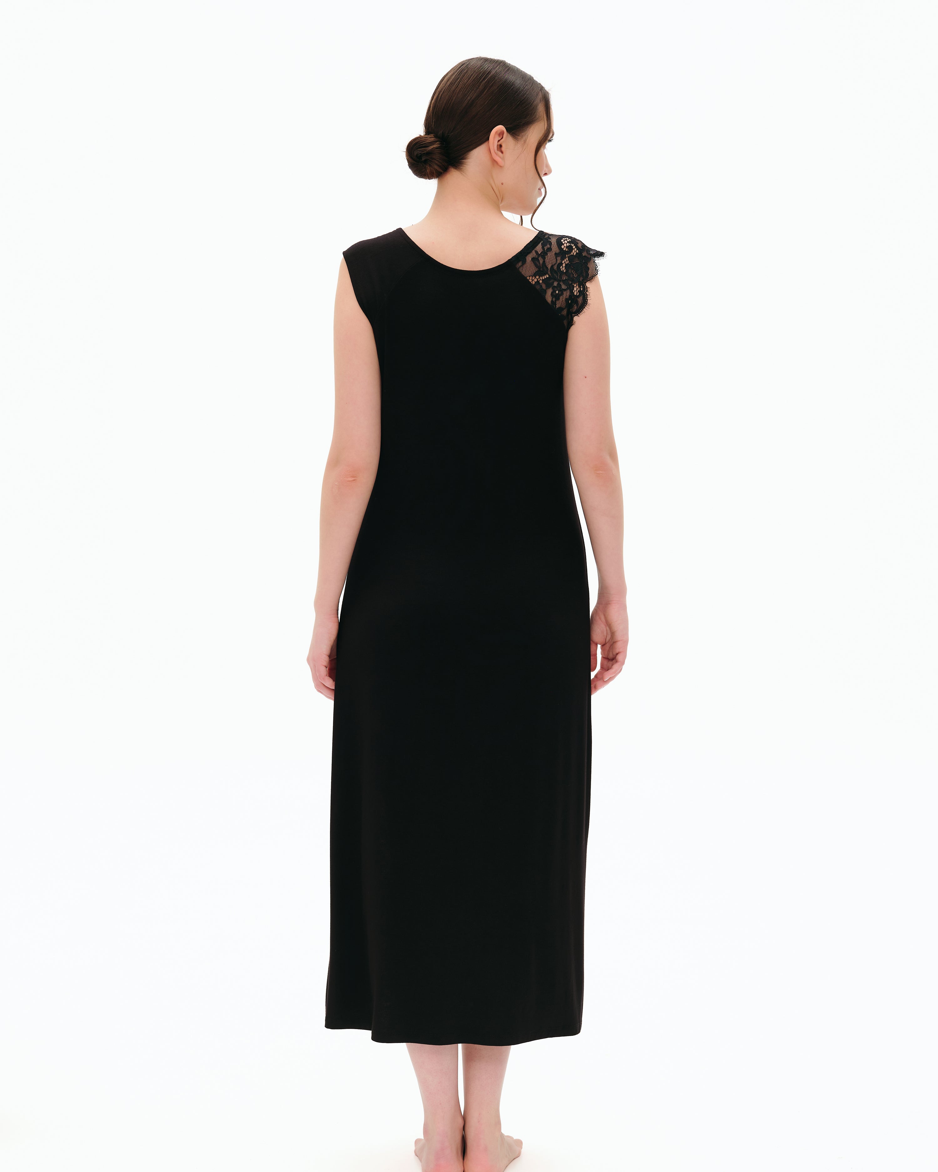 Bamboo cap-sleeve Nightgown 03310 black