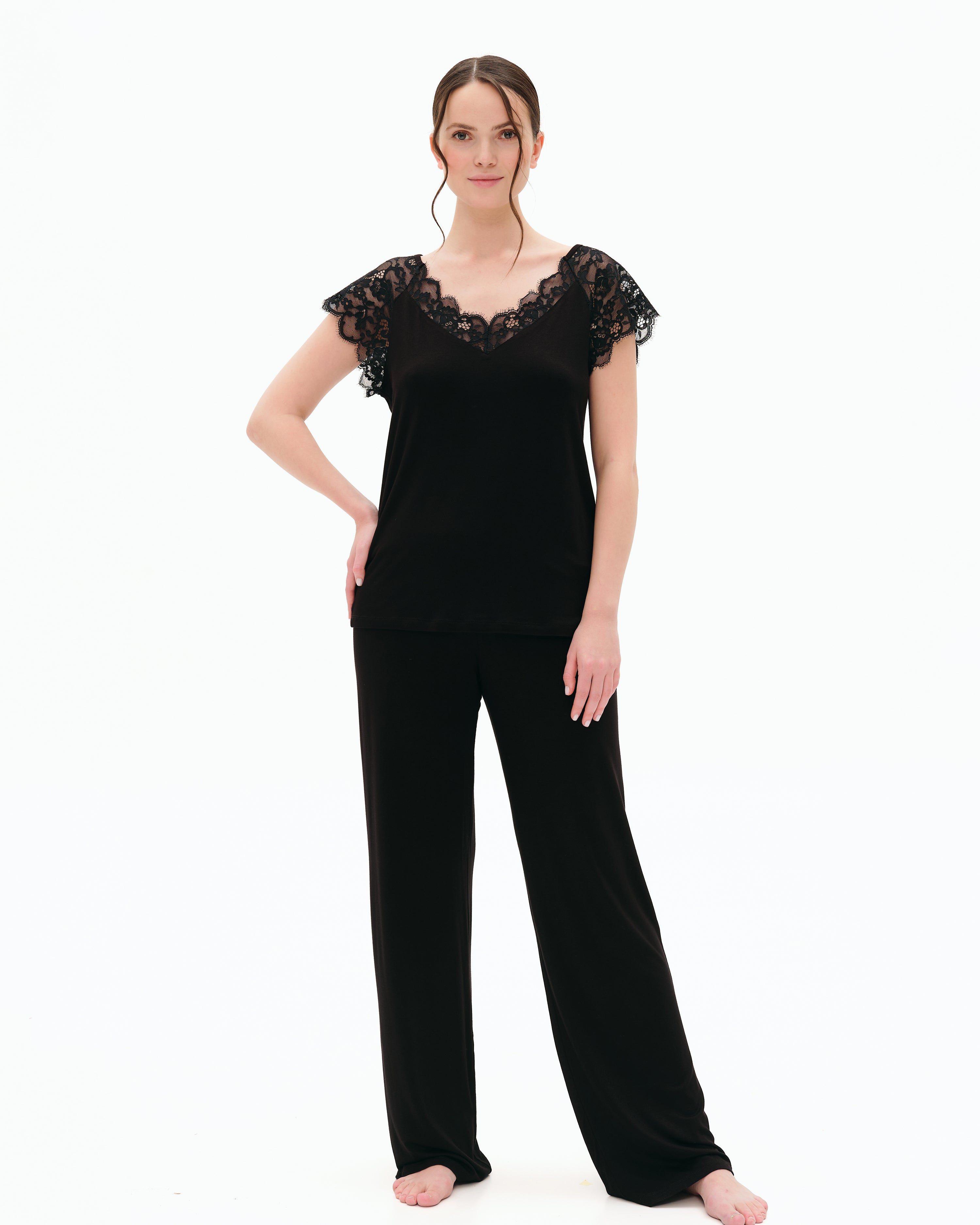 Bamboo t-shirt Pajama 03311 black