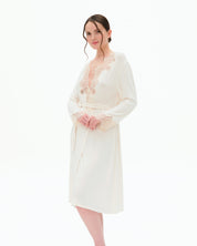 Bamboo long sleeve Robe 03313 ivory