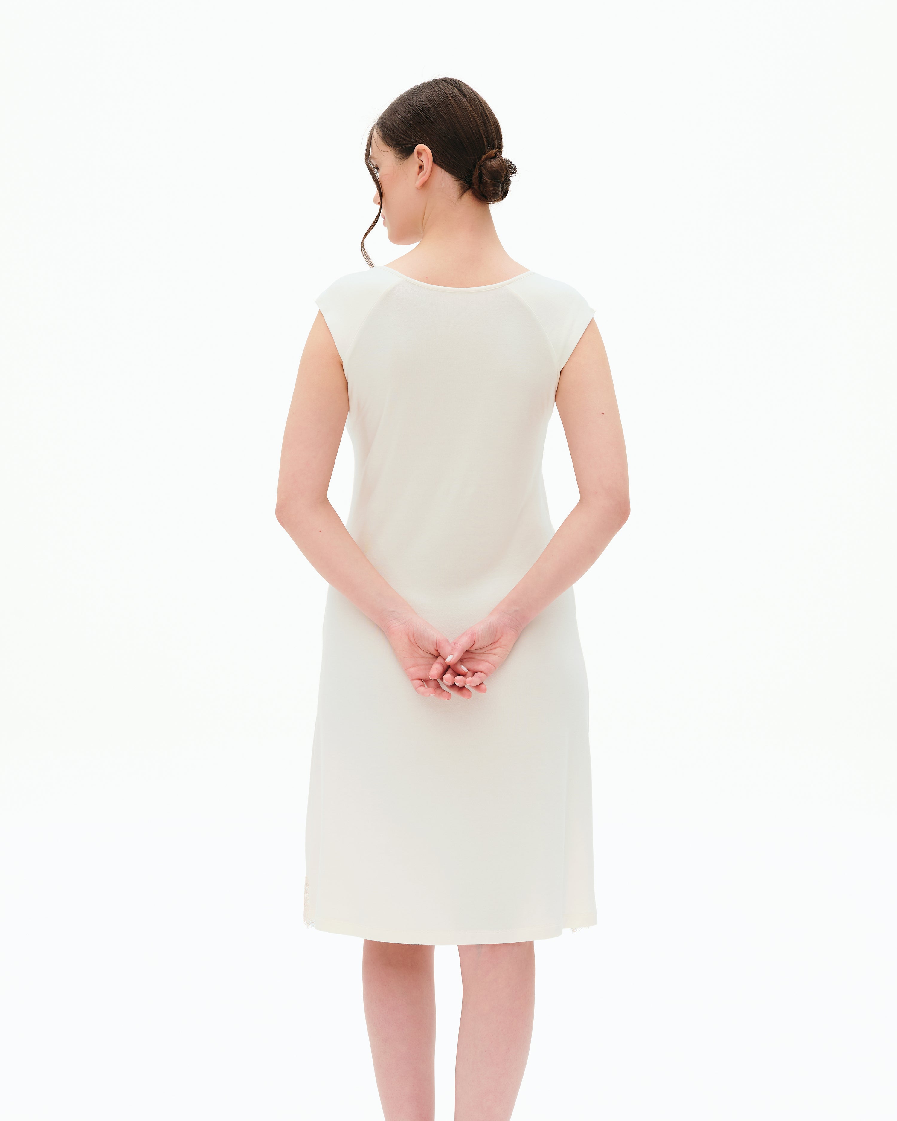 Bamboo cap-sleeve Nightgown 03314 ivory
