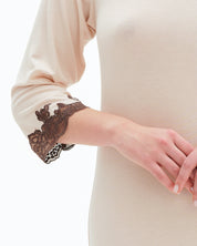 Bamboo Nightgown 3/4 sleeve 03318 ecru