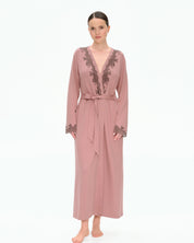 Bamboo long sleeve Robe 03319 powder