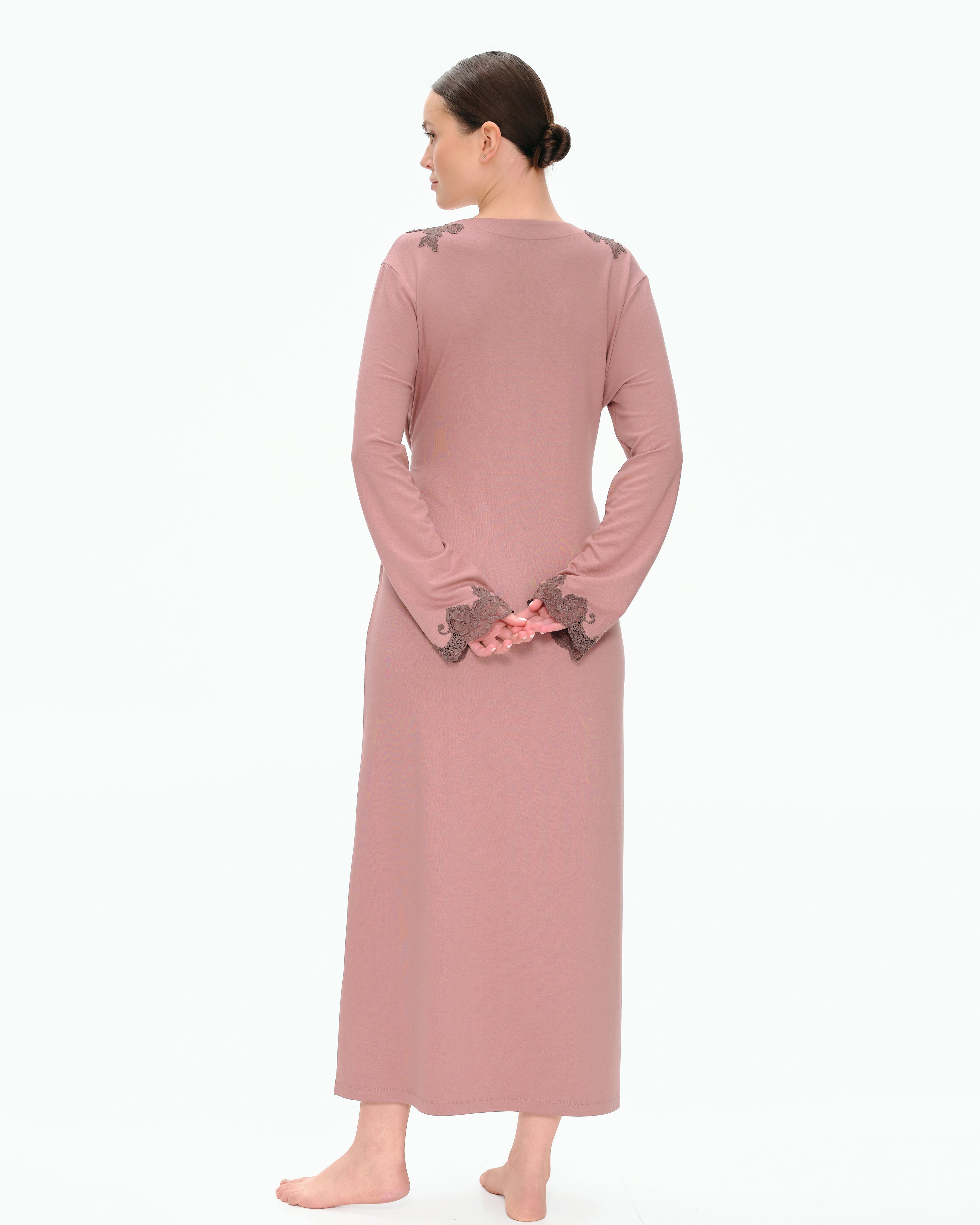 Bamboo long sleeve Robe 03319 powder