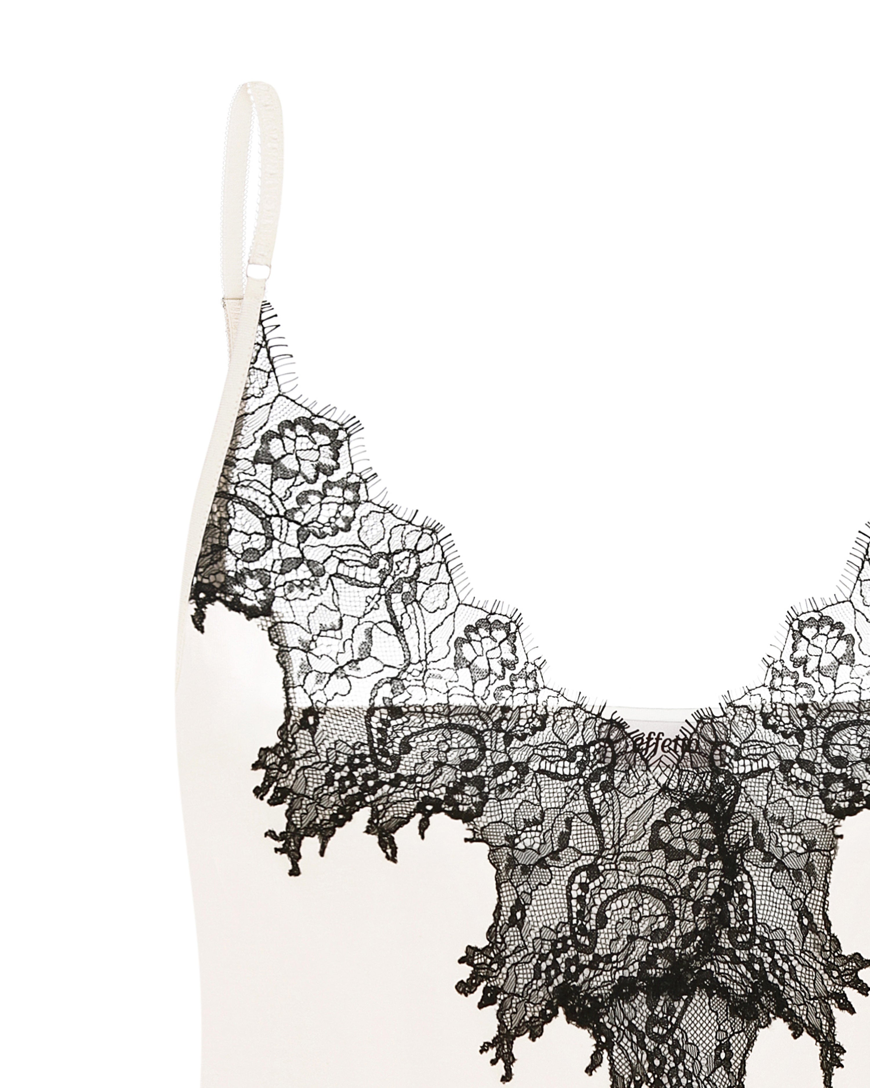 Bamboo Chemise spaghetti strap 03329 ivory/black