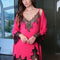 Bamboo Chemise spaghetti strap 03329O fuchsia/black