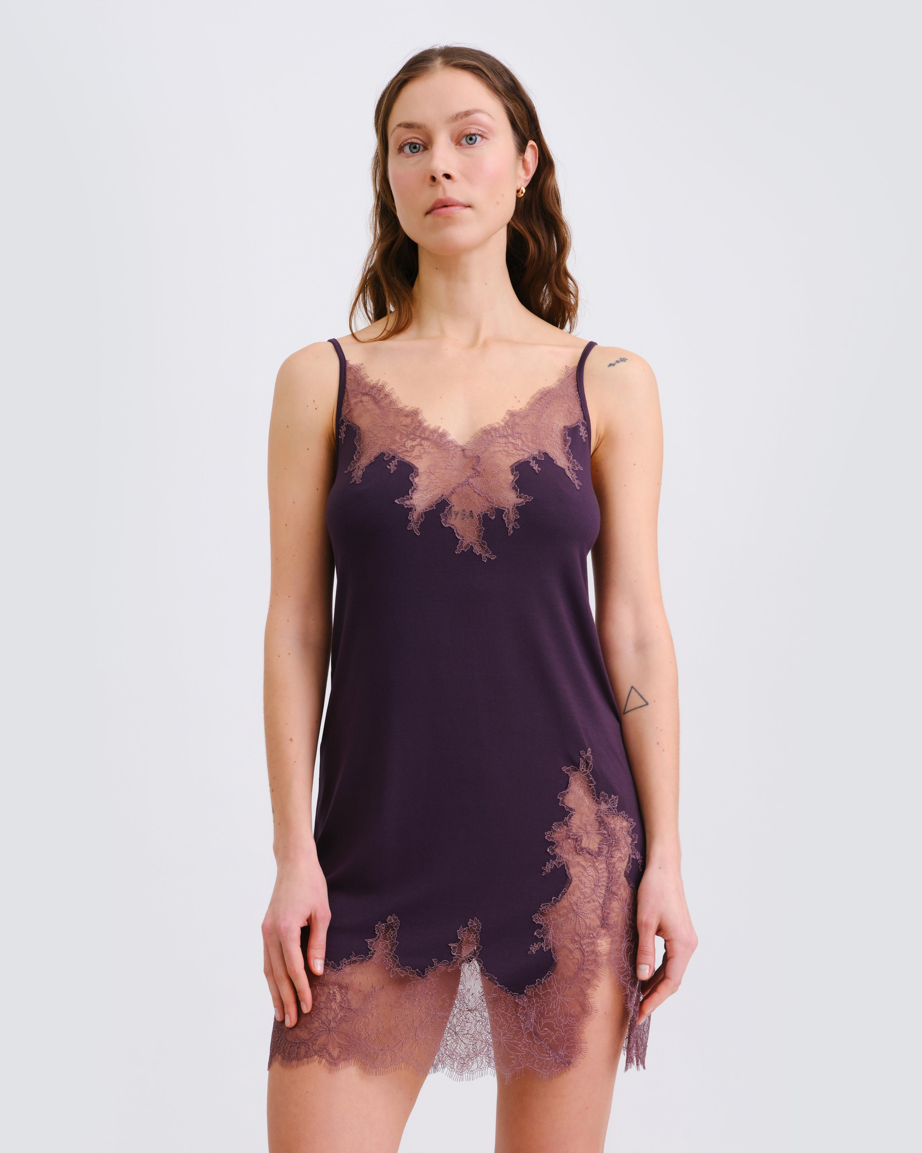 Bamboo Chemise spaghetti strap 03329 graphite