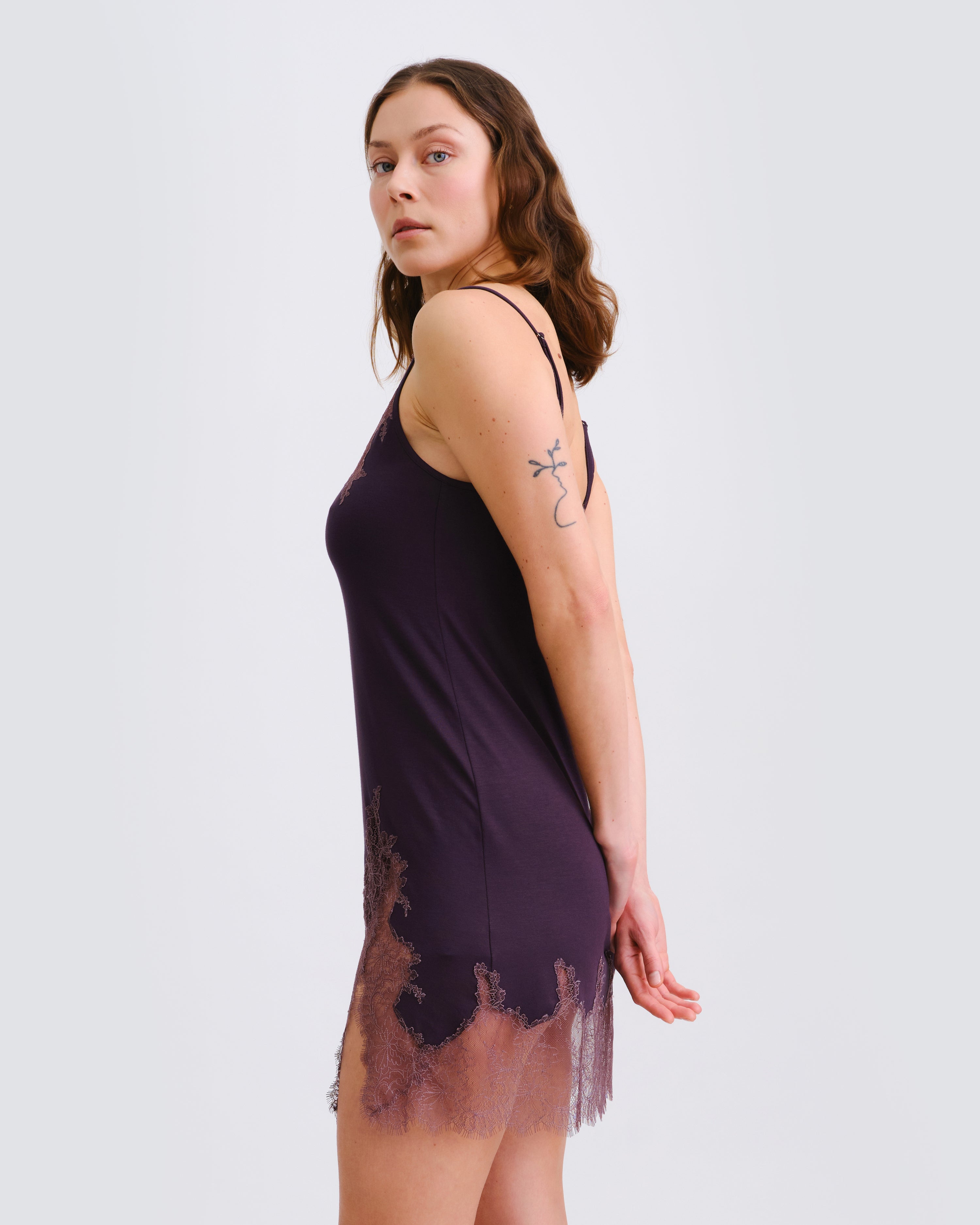 Bamboo Chemise spaghetti strap 03329 graphite