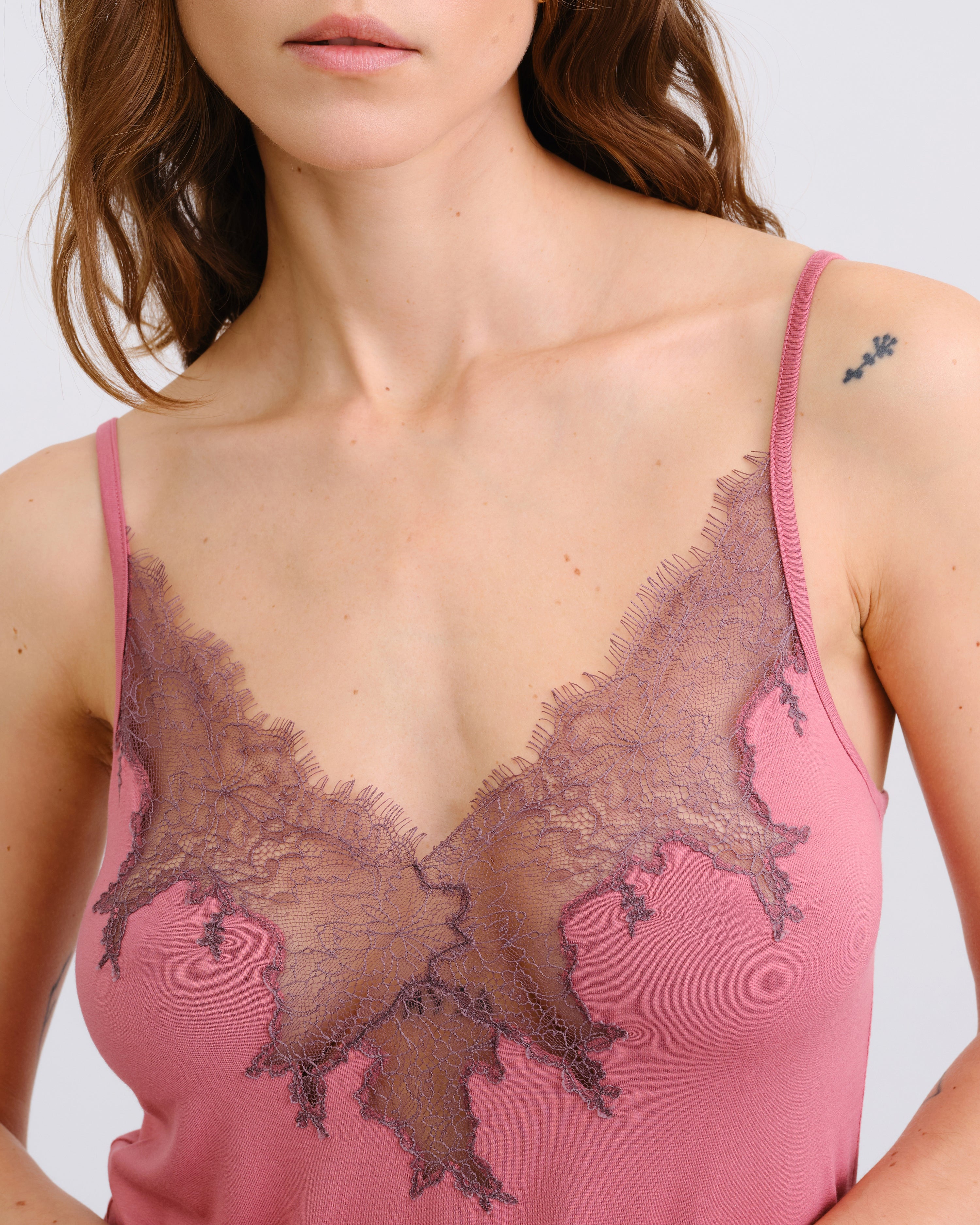 Bamboo Chemise spaghetti strap 03329 terracotta rose