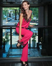 Bamboo camisole Pajama 03331O fuchsia/black