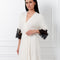 Bamboo 3/4 sleeve Robe 03332 ivory/black
