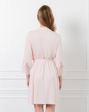 Bamboo 3/4 sleeve Robe 03332 pink
