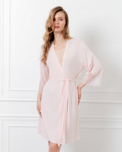 Bamboo 3/4 sleeve Robe 03332 pink