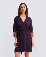 Bamboo 3/4 sleeve Robe 03332 graphite