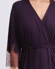 Bamboo 3/4 sleeve Robe 03332 graphite