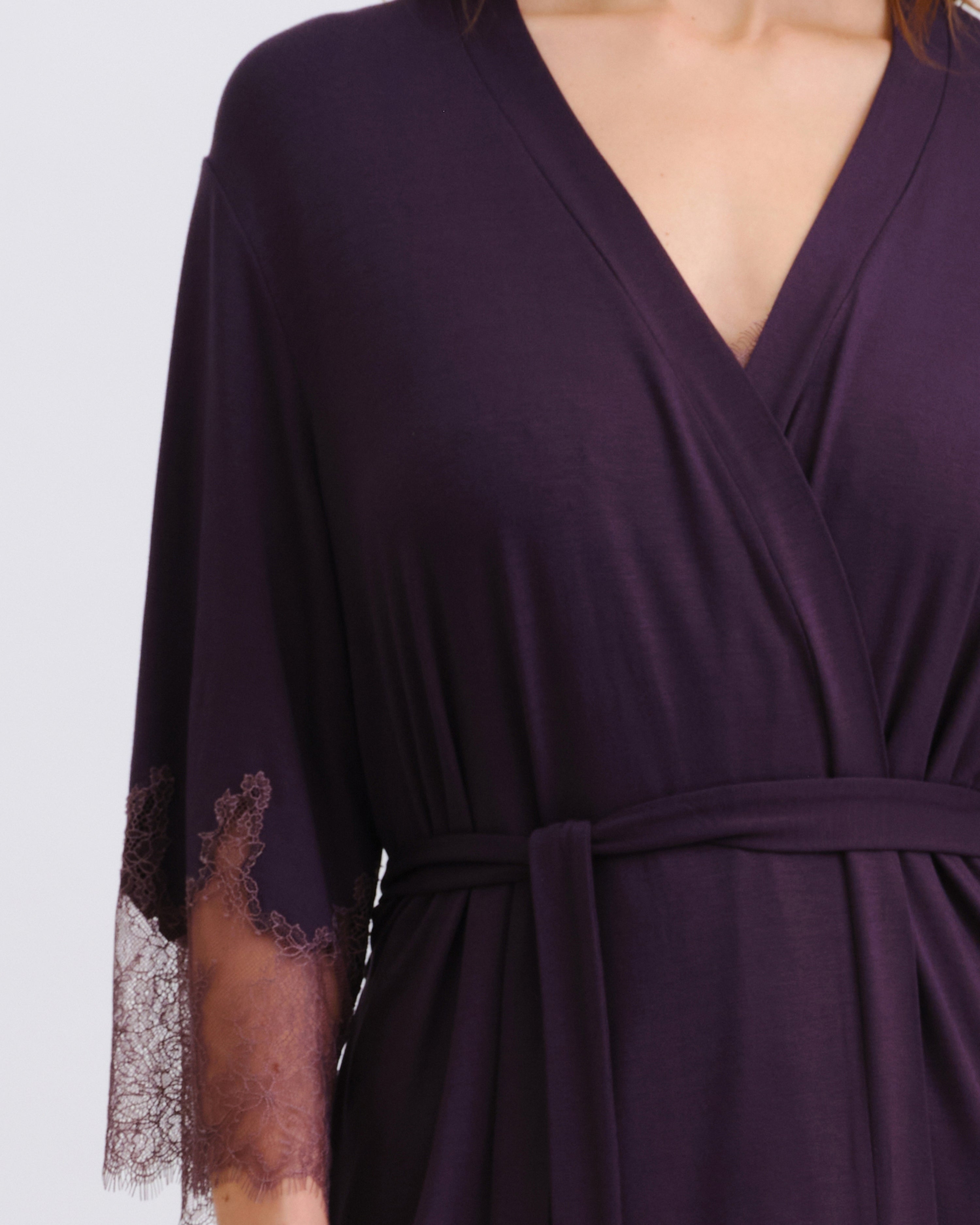 Bamboo 3/4 sleeve Robe 03332 graphite