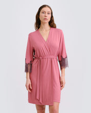 Bamboo 3/4 sleeve Robe 03332 terracotta rose
