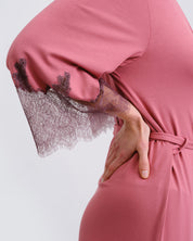 Bamboo 3/4 sleeve Robe 03332 terracotta rose