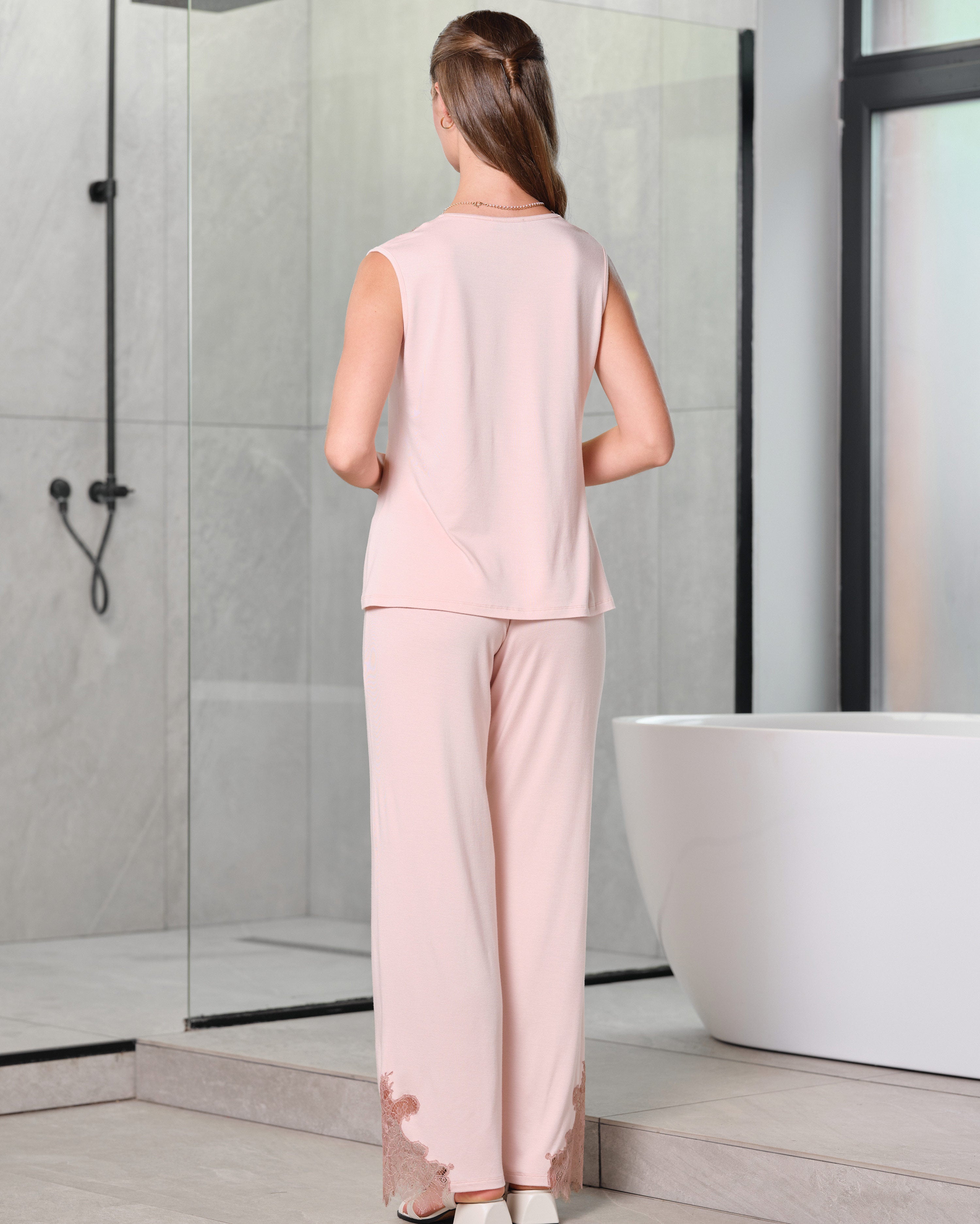 Bamboo tank top Pajama 03334 sepia rose