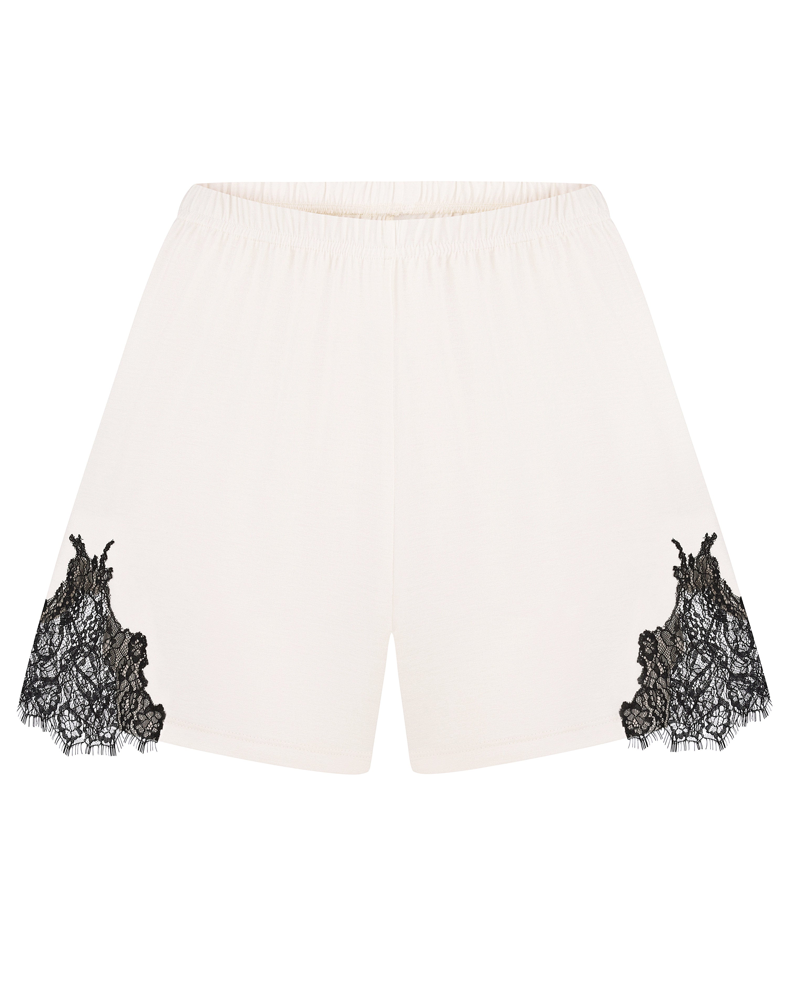 Bamboo cami shorts Set 03337 ivori/black