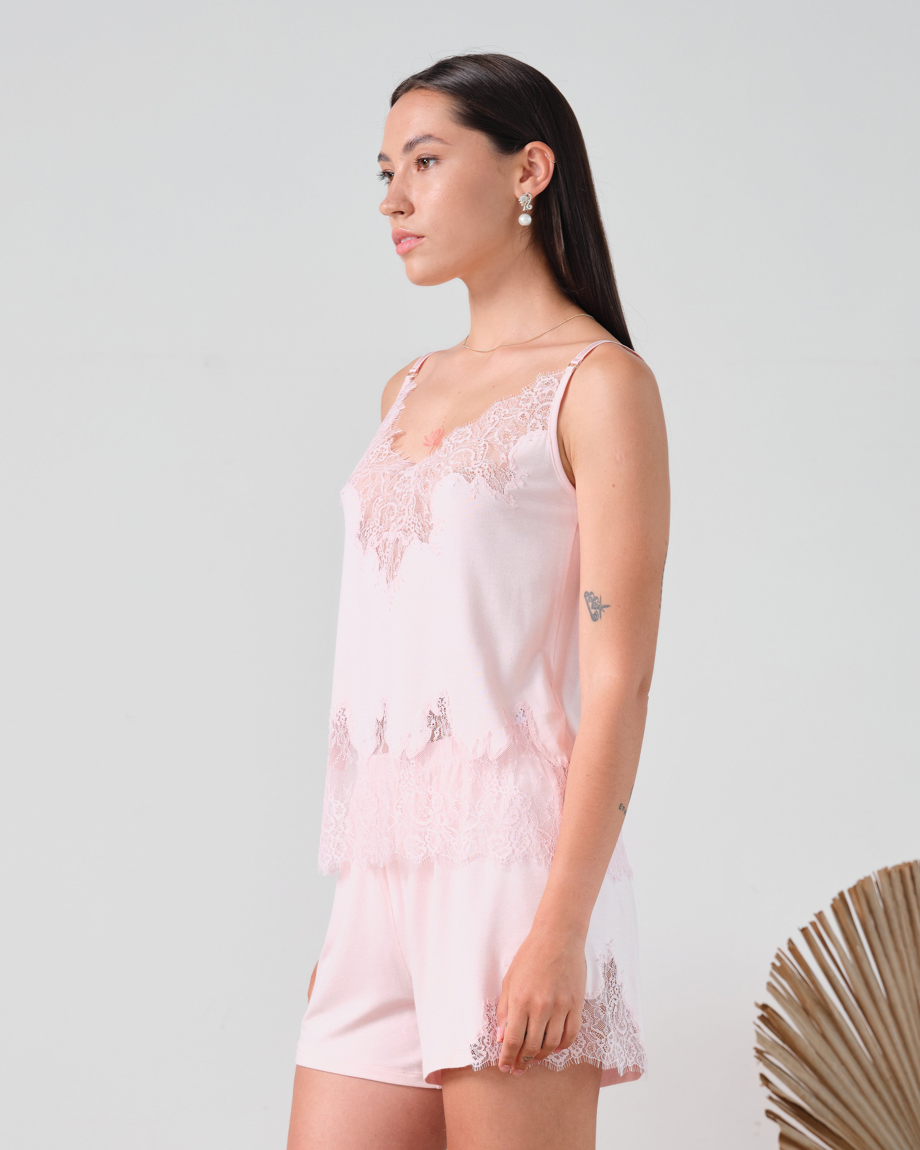 Bamboo cami shorts Set 03337 pink