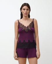 Bamboo cami shorts Set 03337 aubergine