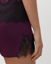 Bamboo cami shorts Set 03337 aubergine