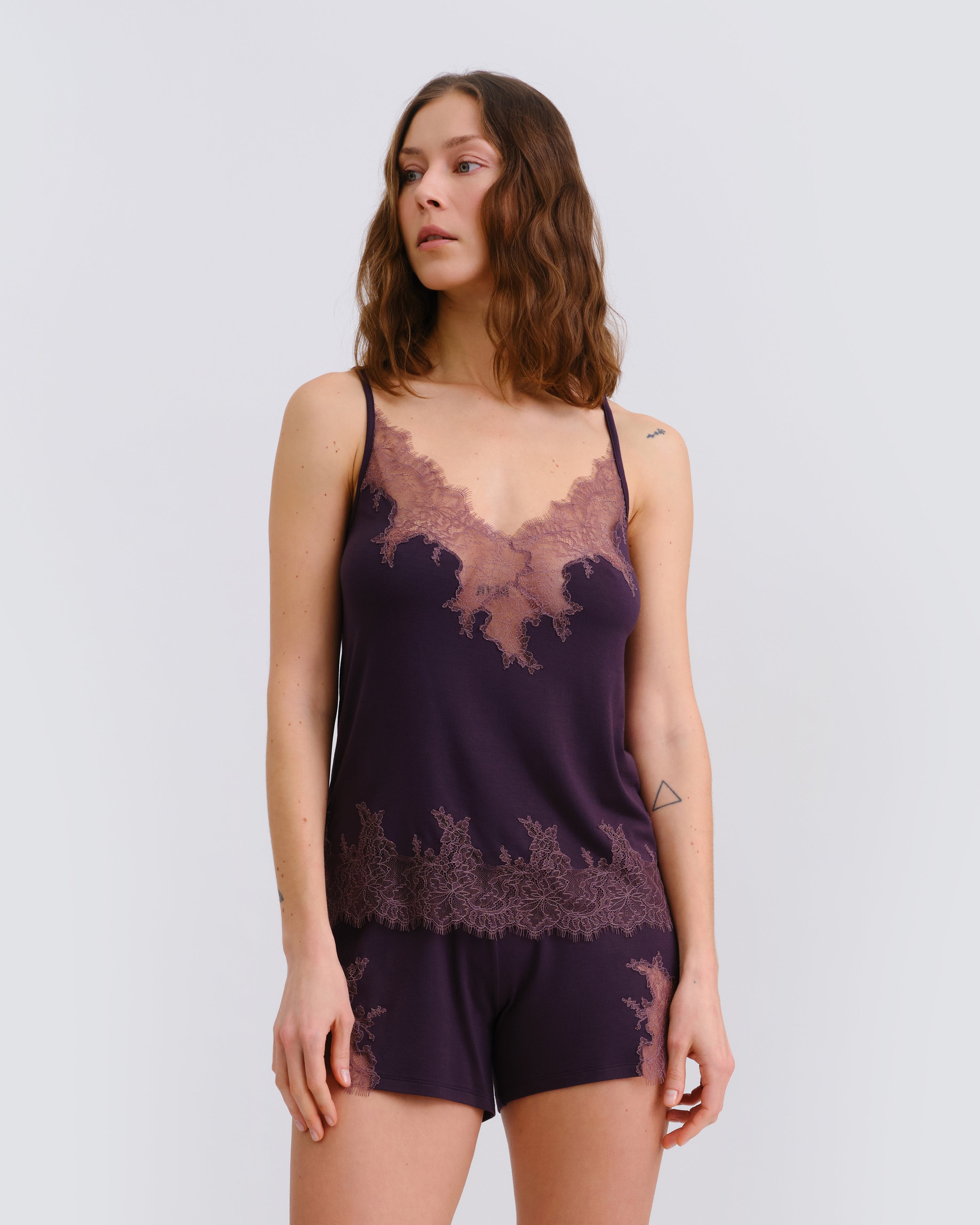 Bamboo cami shorts Set 03337 graphite