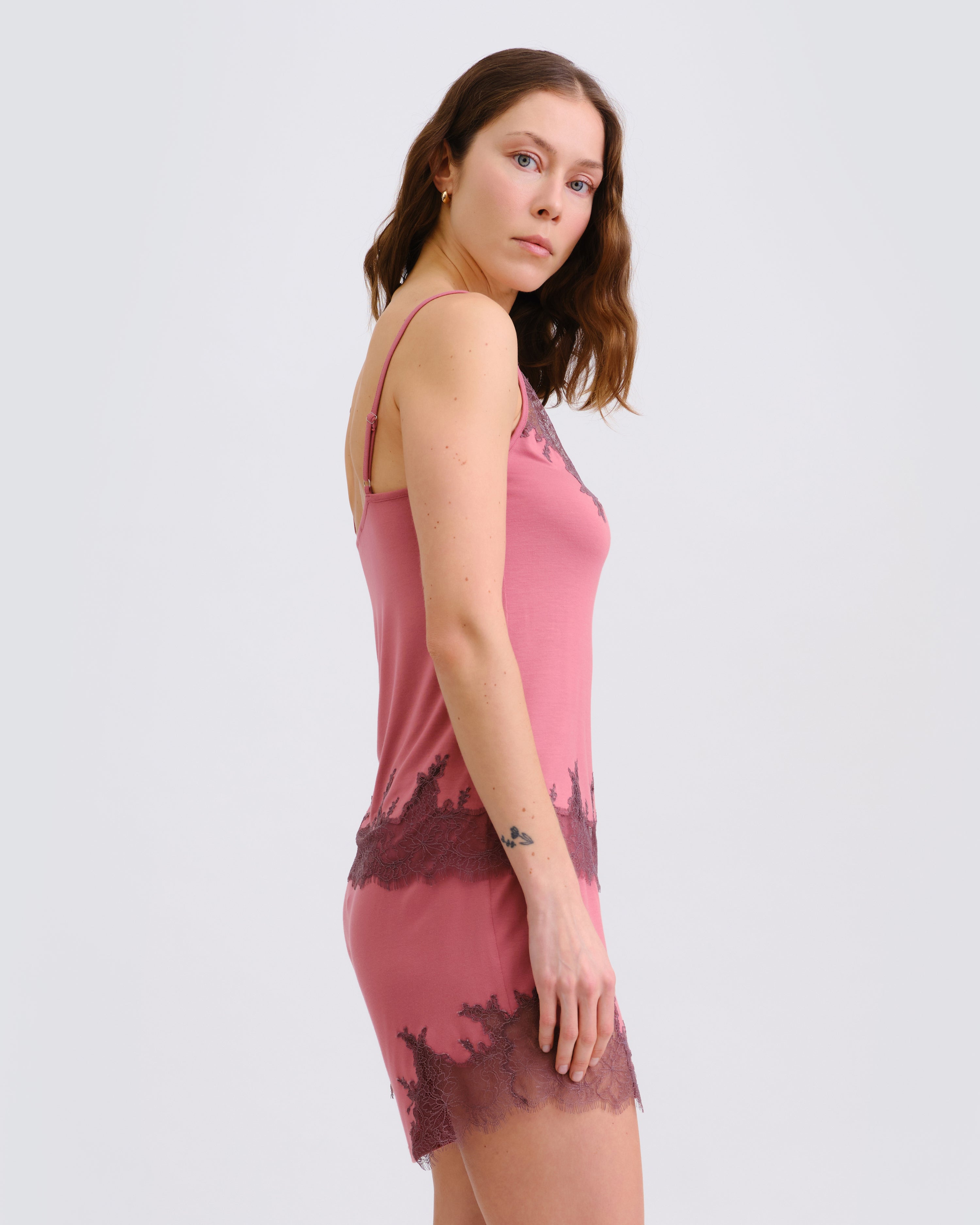 Bamboo cami shorts Set 03337 terracotta rose