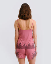 Bamboo cami shorts Set 03337 terracotta rose