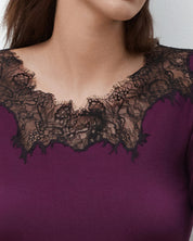 Bamboo Pajamas 3/4 sleeve 03338 aubergine