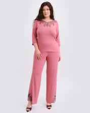 Bamboo Pajamas 3/4 sleeve 03338 terracotta rose