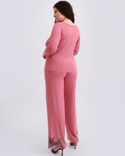 Bamboo Pajamas 3/4 sleeve 03338 terracotta rose