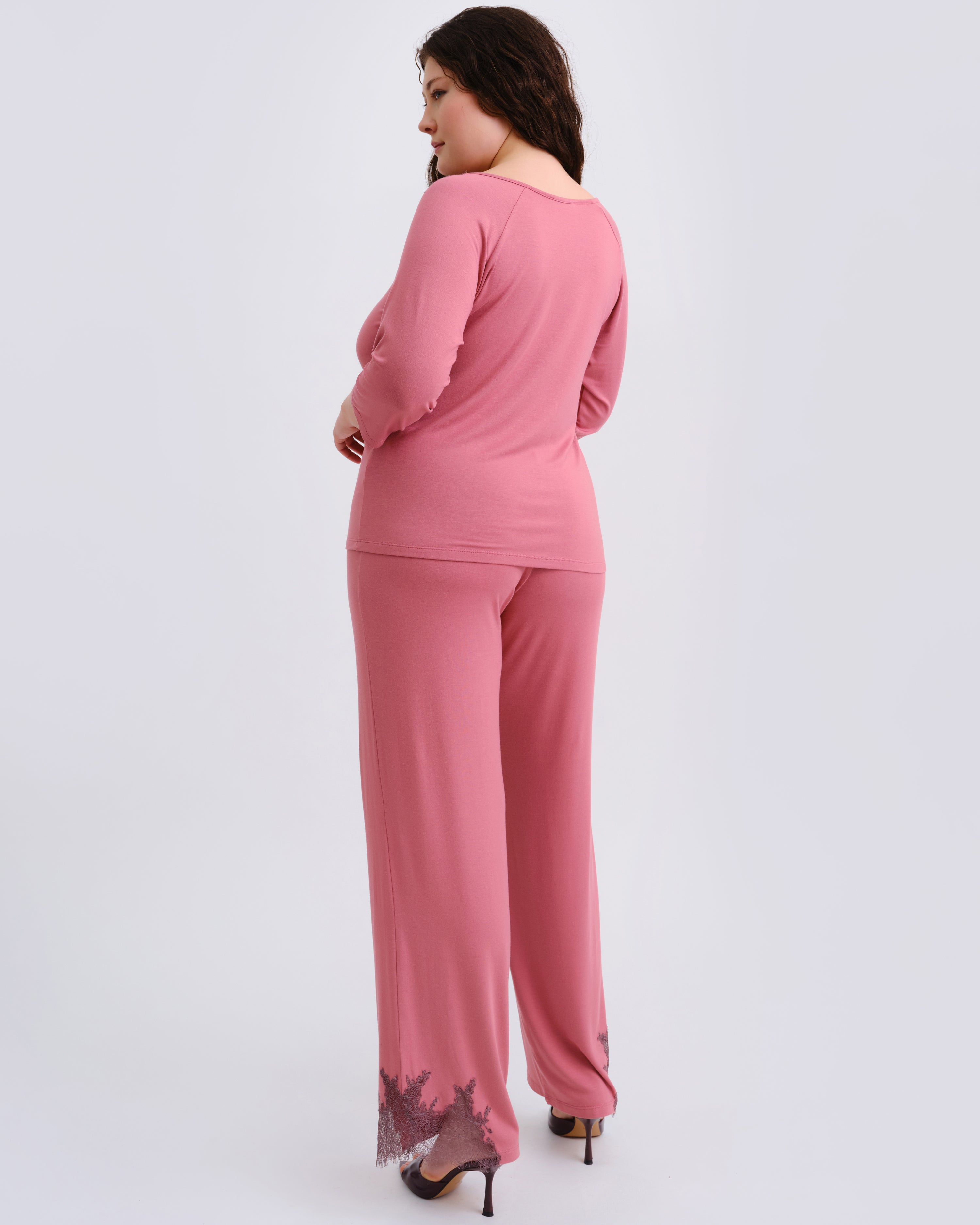 Bamboo Pajamas 3/4 sleeve 03338 terracotta rose
