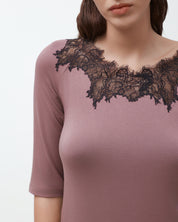 Bamboo Nightgown 3/4 sleeve 03339 ash rose