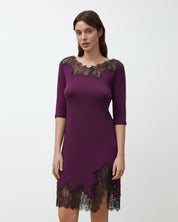 Bamboo Nightgown 3/4 sleeve 03339 aubergine