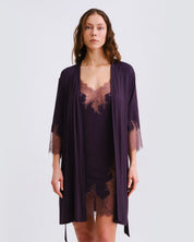 Bamboo Nightgown 3/4 sleeve 03339 graphite