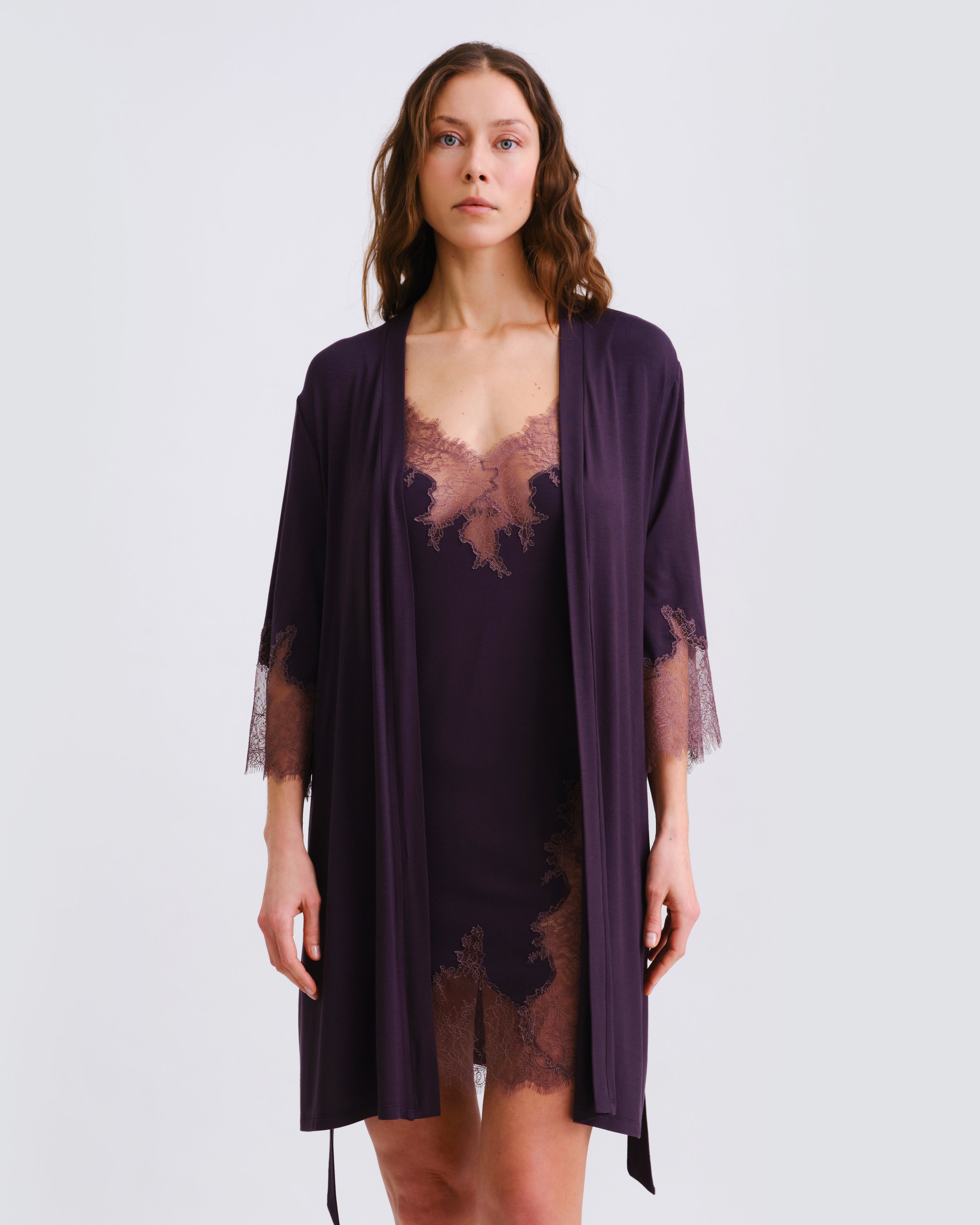 Bamboo Nightgown 3/4 sleeve 03339 graphite