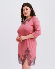 Bamboo Nightgown 3/4 sleeve 03339 terracotta rose
