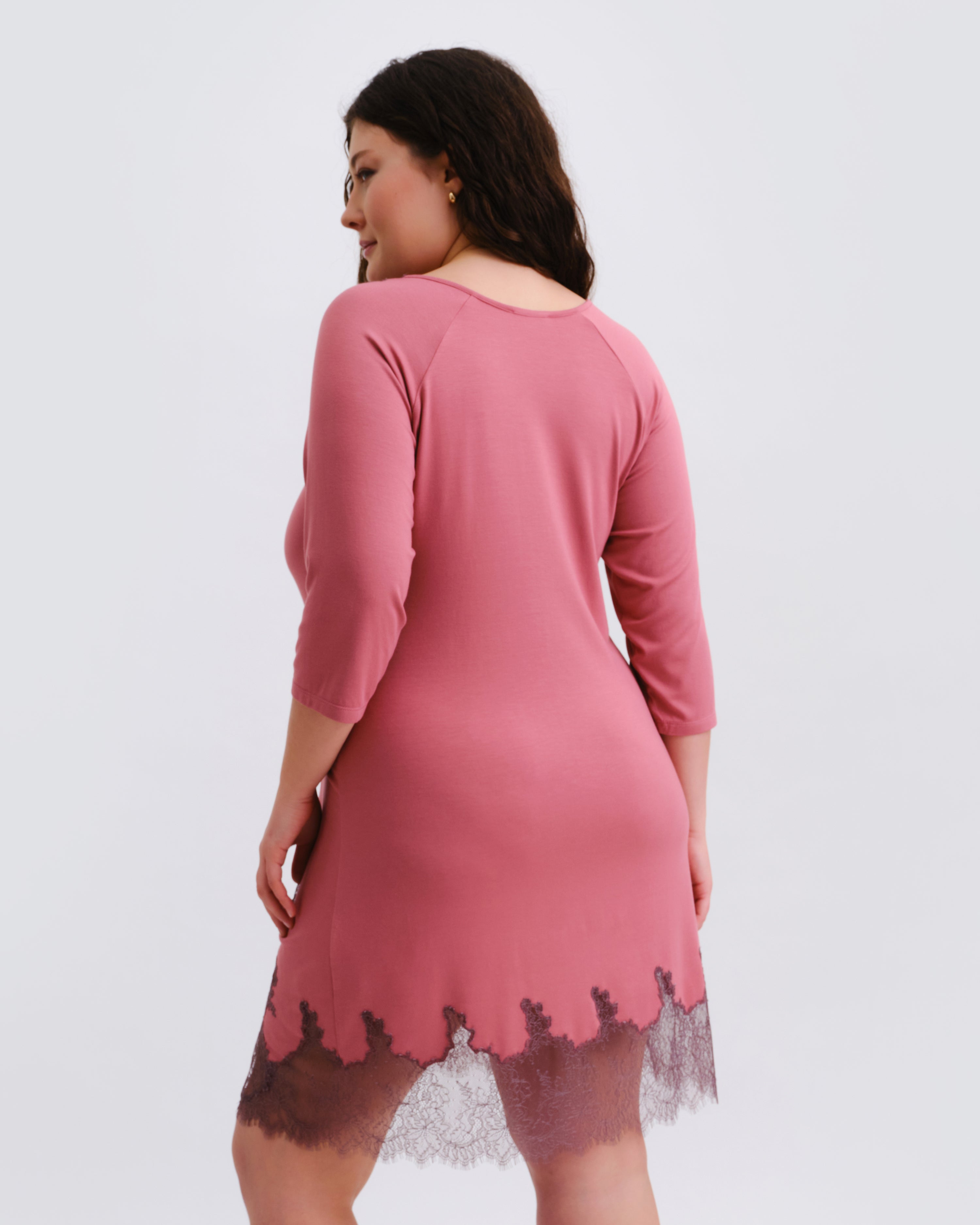 Bamboo Nightgown 3/4 sleeve 03339 terracotta rose