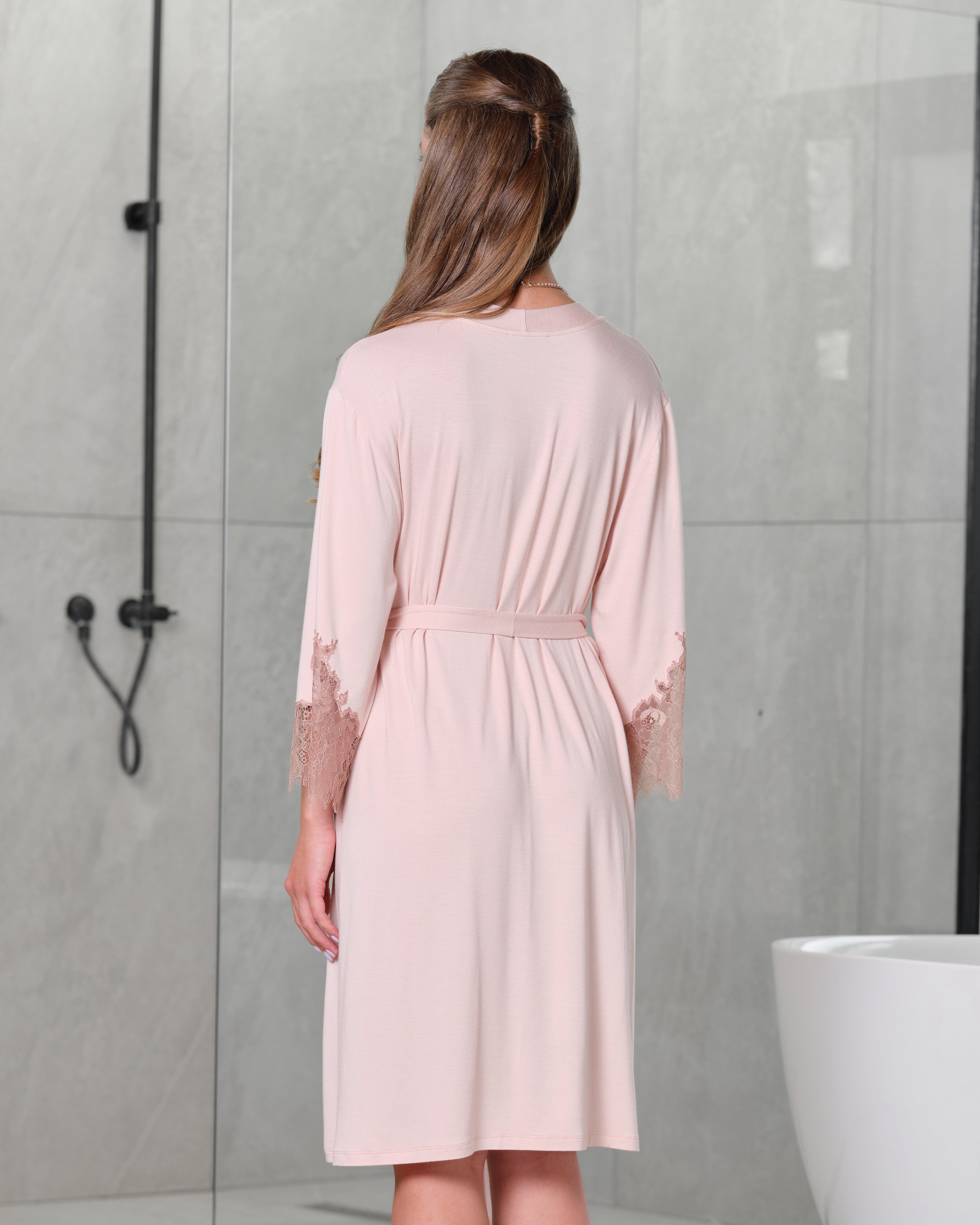 Bamboo 3/4 sleeve Robe 03340 sepia rose