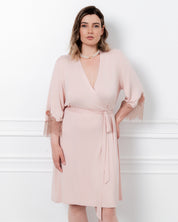 Bamboo 3/4 sleeve Robe 03340 sepia rose